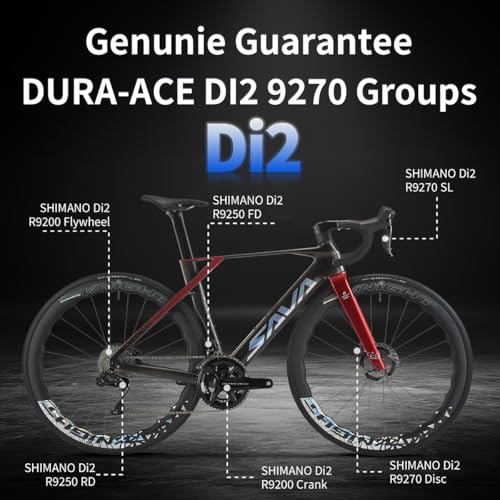 SAVADECK R9 Di2 Full Carbon Road Bike, Carbon Fiber Frame