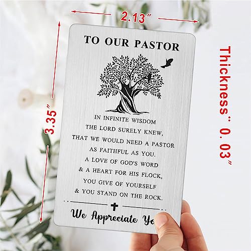Laluminter Pastor Appreciation Cards - Pastor Appreciation Gifts for Men - Pastor Anniversary Wallet Card - Christmas Gift to Our Pastor, silver2