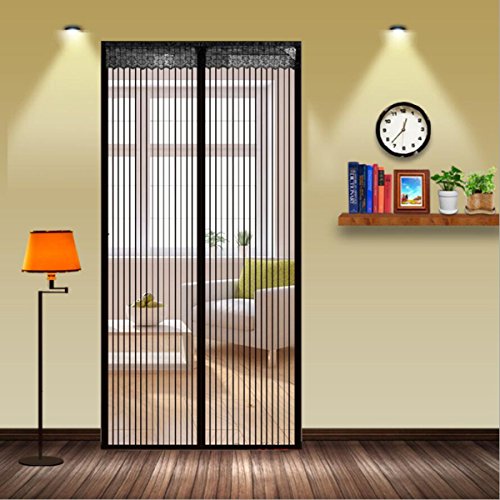 Preisvergleich Produktbild EANEW Magnet Fliegengitter Tür 100x220 cm Magnetischer Fliegenvorhang Insektenschutz für Balkontür Wohnzimmer Terrassentür Klebmontage ohne Bohren Schwarz