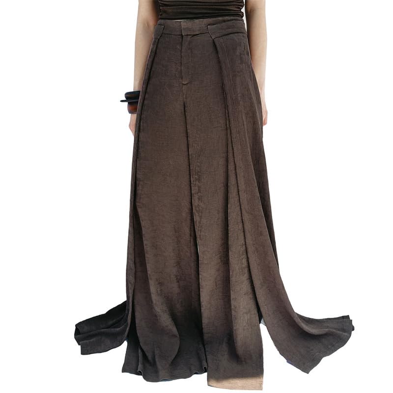 URBAN REVIVO Womens Wide-Leg Trousers High-Waisted Flowy Palazzo Pants