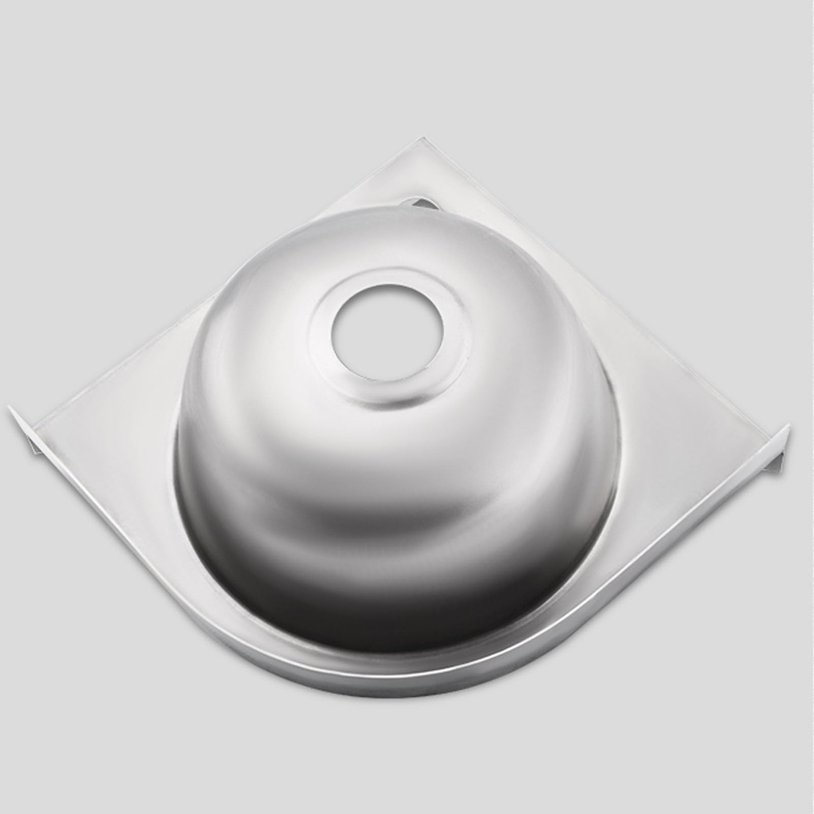 Lavabo Angolare in Acciaio Inox, Triangolare, A Parete, 26x26 cm, Per Bagno, Wc, Garage, Camping-Car, Barca