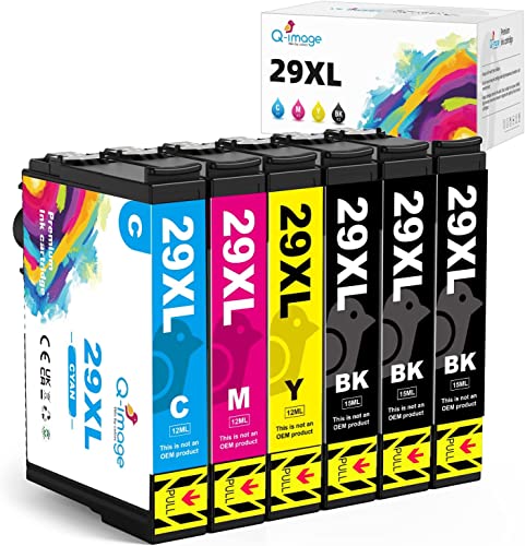 Q-image 29XL Cartucho de Tinta Compatible para Epson 29 XL para Epson Expression Home XP-235 XP-245...