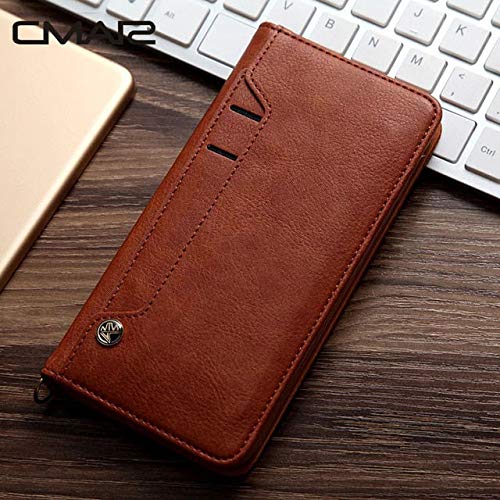 Image of ClickCase for Realme Narzo 20 pro Flipper Series Leather Wallet Flip Case Kick Stand with Magnetic Closure Flip Cover for Realme Narzo 20 pro (Brown)