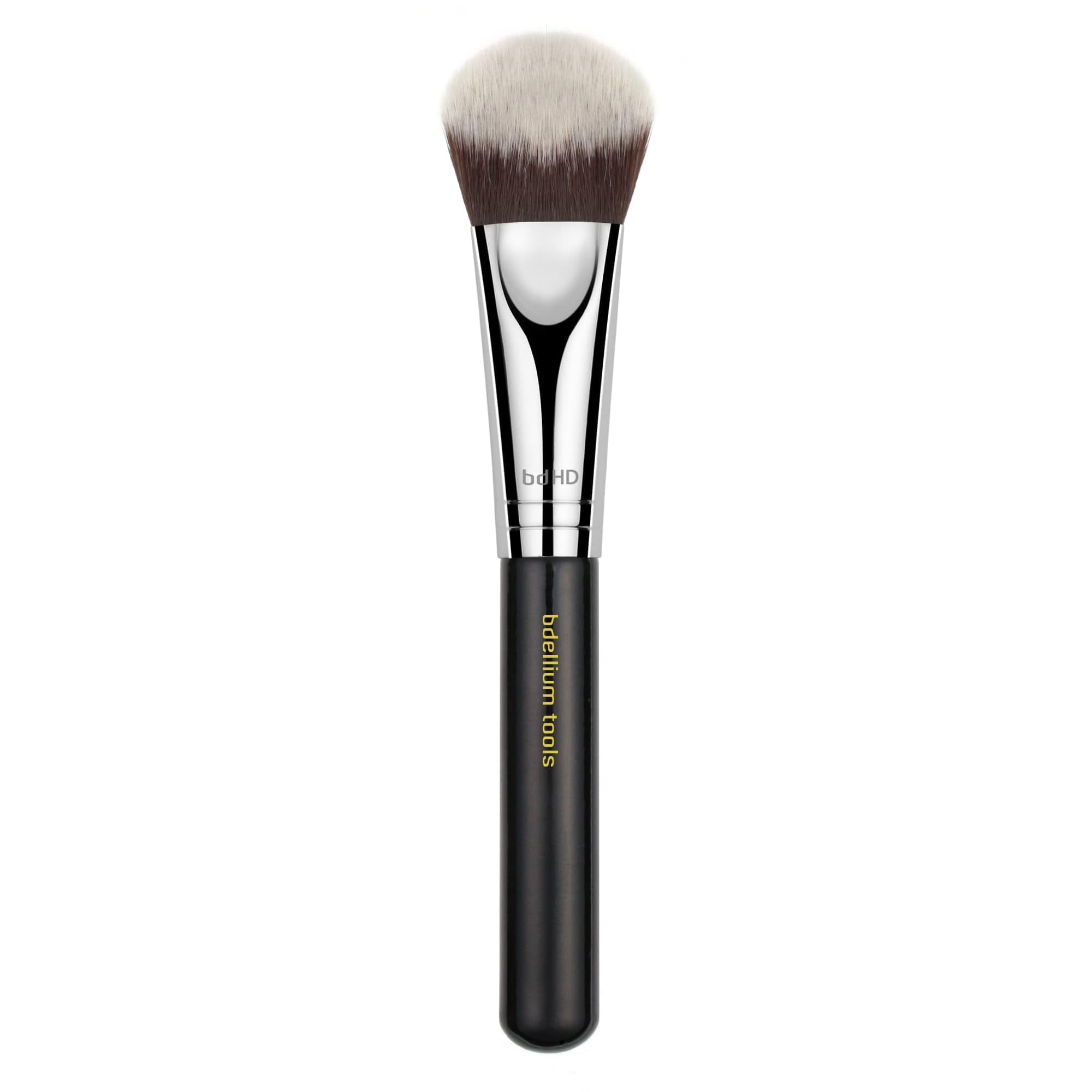 Bdellium Tools Maestro Series 988 BDHD - Pennello professionale per fondotinta e cipria, con morbide fibre sintetiche, per l'applicazione e la miscelazione (nero, 1 pezzo)