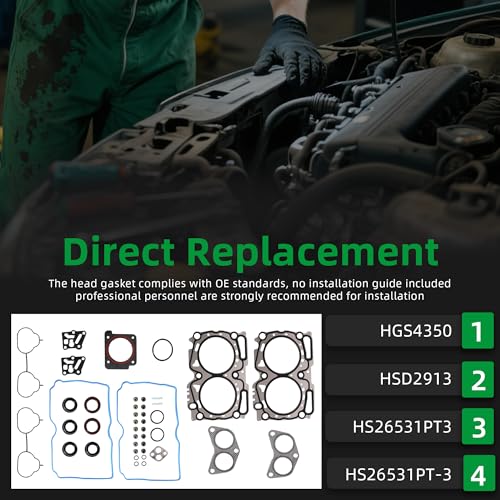 Image of Engine Head Gasket Set HS26531PT-3, for Subaru Legacy 2010-2012, for Subaru Outback 2010-2012, for 2.5L H4 16V SOHC 2458cc, Engine Code: EJ253, HGS4350 HSD2913