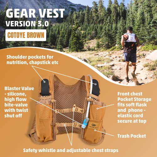 Gear Vest 3.0 - Ideal for Running, Biking, Triathlon - Coyote Brown - Image 3