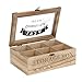 Produktbild ToCi Teebox Holz Natur mit 6 Fächern | Rechteckige Teekiste Teedose Teebeutel Box Aufbewahrung | 24 x 16 x 8,5 cm (LxBxH) | Storage Box im Retro Look