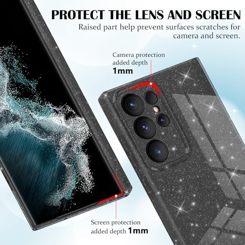Newseego for Samsung Galaxy S22 Ultra 5G Case, Cute Luxury Sparkle Bling Glitter Case for Women Girls Soft TPU Bumper Anti-Scratch Shockproof Protective Case Cover for Samsung Galaxy S22 Ultra-Gray - image 4