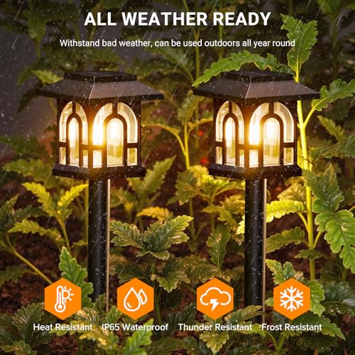 TuyLuxe 8 Stück Solarlampen für Außen, Warmweiß LED Solarleuchten Garten – Ansicht 4