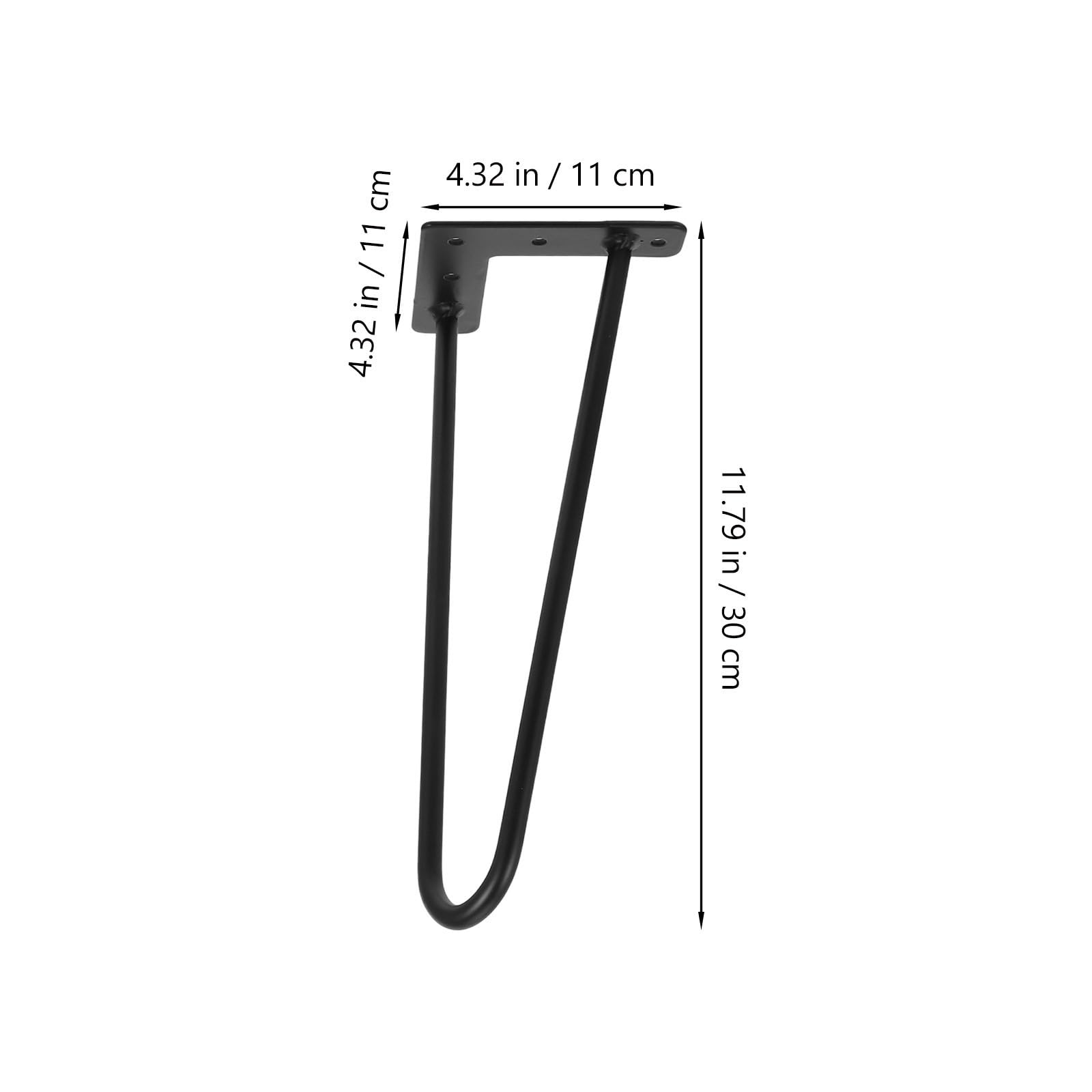 4 Pezzi Gambe Tavolo in Ferro Nero Stile Hairpin