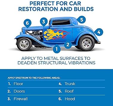 Sound Deadening Spray, Spectrum Liquid Sound Deadener by Second Skin Audio | Car Sound Deadening & Undercoating for Vehicles, Rubber Coating Rust Protection, 1 Gallon