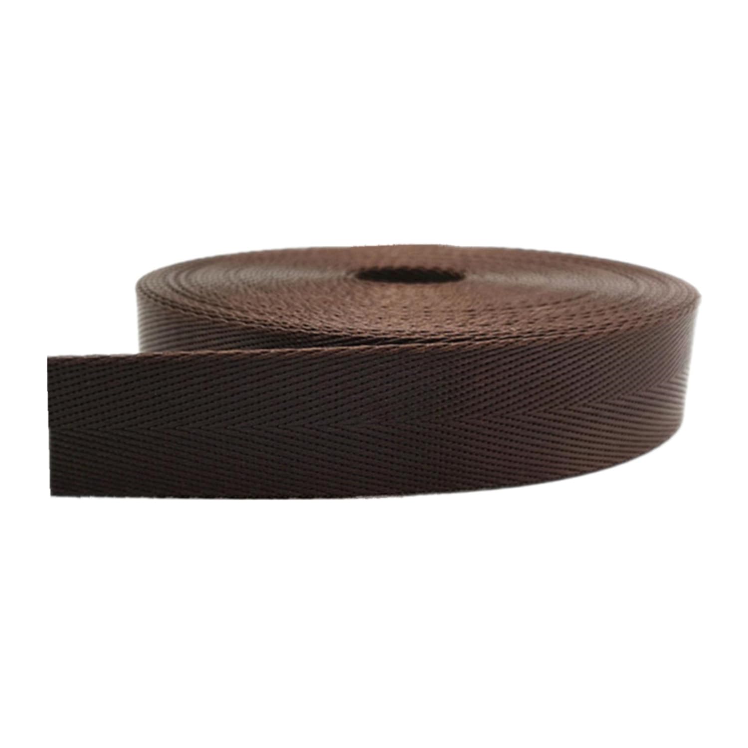 dfEDRd Webbing, Nylon Band Herringbone Twill Multicolor Multiple Sizes(Coffee,25mm/5 yard)