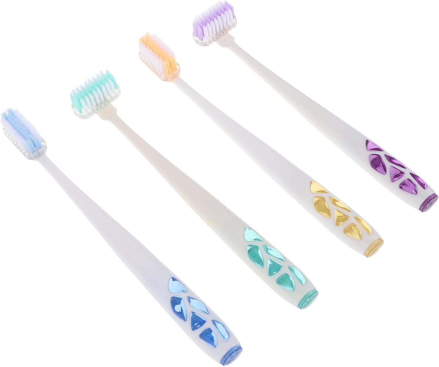 Rotating Manual Toothbrush 4pcs Soft Bristle T-Shape Toothbrushes for Adults and 360° Gum Care Gentle Cleaning for Home and Travel