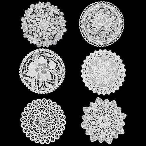 XLIUAX 6 PCS Lace Crochet Doilies, 6 Inch Round...