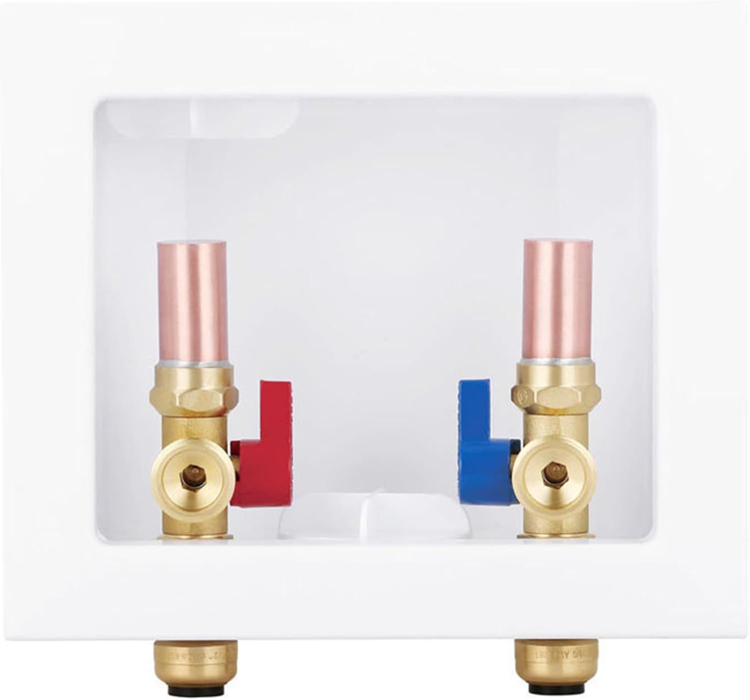 Washing Machine Outlet Box Push to Connect with Copper Hammer Arrestors, Inlet 1/2 inch Push to Connect x Outlet 3/4 inch NH Thread LI-XYJH-650(1 PCS)