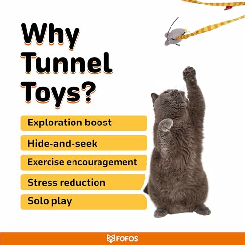 Image of BarkButler x FOFOS Safari Spiral Cat Tunnels for Indoor Cats - 100% Catnip Toys for Cats, Interactive Cat Toys Set - Yellow