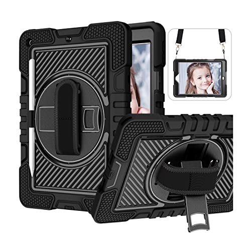 Housse robuste iPad 9.7 haute résistance antichoc avec support rotatif noir