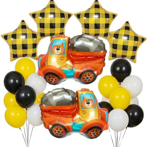 Ballons de fête camion de chantier et ours pour un anniversaire d'enfant réussi