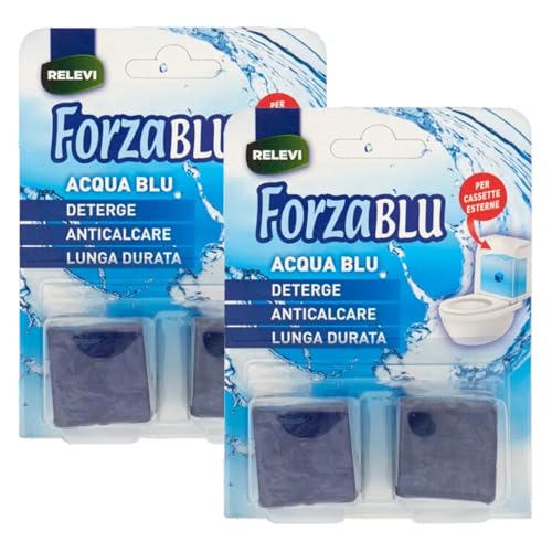 Detergente ACQUA BLU Solido, Anticalcare, Per Le Cassette Wc Esterne. Deterge, Con Lunga Durata (Confezione Da 2x50g) (2 Unità)