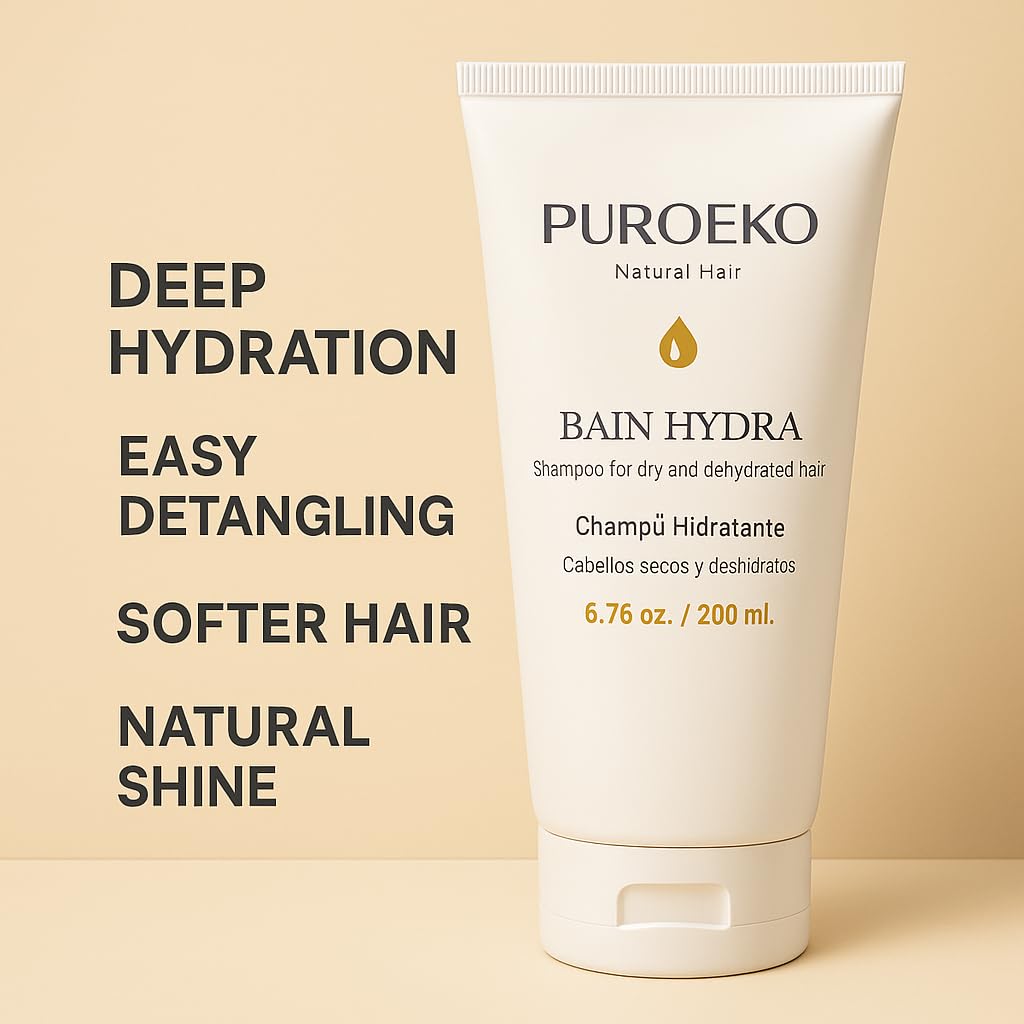 Bain Hydra Shampoo Natural Formula Hydrating Shampoo for Dry Hair – Deep Moisture & Softness – Hyaluronic Acid Infused – Sulfate Free