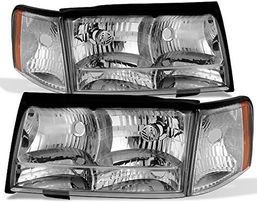 AKKON - For 1997 1998 1999 Cadillac Deville Left + Right Side Headlights & Parking Corner Lights Assembly