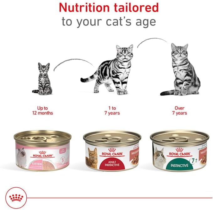 ROYAL CANIN Feline Health Nutrition Instinctive 7+ Mature Thin Slices in Gravy Cat Food, 3 oz., Count of 12