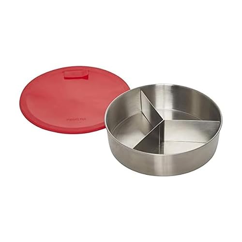 Official Round Nonstick Cook/Bake Pan with Lid & Removable Divider,
