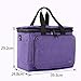 Teamoy Knitting Bag With Divider and Cover, Portable Yarn Storage Organizer for Crochet Accessories and Knitting Needles,Ideal for Knitting Enthusiasts, Purple