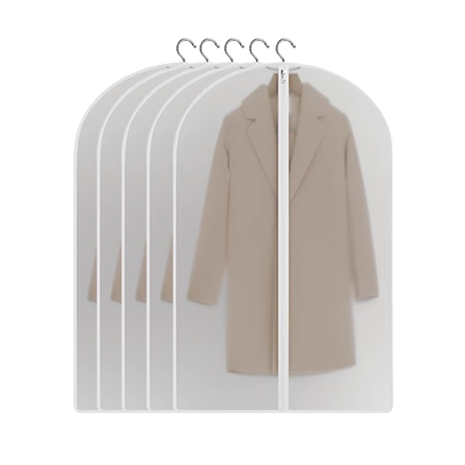 Funda para Colgar Ropa, Transparente, Ideal para Guardar Ropa en Armario y Viajar, Ideal para Camisas y Vestidos (5 Unidades) (100 x 60 cm, 39 x 24 Pulgadas)