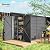 Outsunny 4.6' x 9' Steel Outdoor Storage Shed, Lean to Shed, Metal Tool House with Foundation Kit, Lockable Doors, Gloves and 2 Air Vents for Backyard, Patio, Lawn, Dark Gray