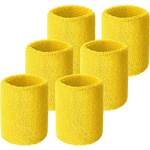 Image of Willbond Wrist Sweatbands, Sports Sweatbands for Competition, Sweat Absorbent, for Basketball, Tennis, Football, Running and Work (Pack of 6)