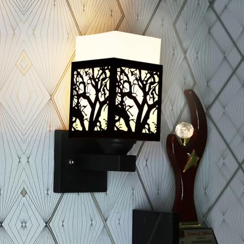 Image of Wooden Modern Design Wall Lamp Light Suitable for Living Room, Foyer, Bedroom, Hallway (Black) A61
