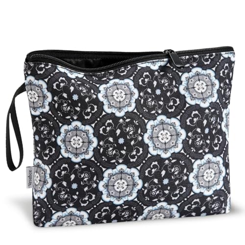 Vavabox Personalisierte Kosmetiktasche Mode Organizer Für Make-up Geschenk Für Frauen Schminktasche Damen (Winter Schneeflocken)