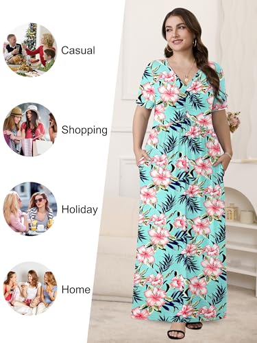 Image of PEVRL Plus Size Summer Maxi Dress for Curvy Women with Pockets 1X-5X