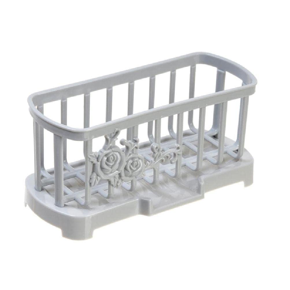 Multifunction Kitchen Sink Organizer Rack W/ Detachable Water Tray Sponge Holder Sink Drain Rack for Storage Brush Soap Sink Caddy Organizer Sponge Holder Sink Drain Rack with Detachable Water Tray