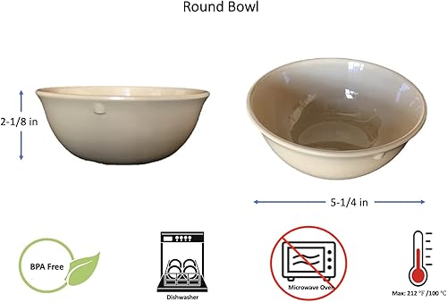 Miniatura 2 de Z-Moments Western Melamine Nappie Bowl - Tazones para sopa, cereales y frutas, 15 onzas, 5-14 pulgadas de diámetro, blanco o bronceado #315 (12,