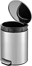 Powermaid Lixeira Redonda Slim com Pedal - Inox - 3 Litros