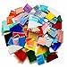 PALJOLLY Mosaic Tiles Stained Glass Scraps Sheets for Crafts Bulk, Broken Glass Pieces, Variety of Colors and Shapes, 35oz/1kgs Value Pack