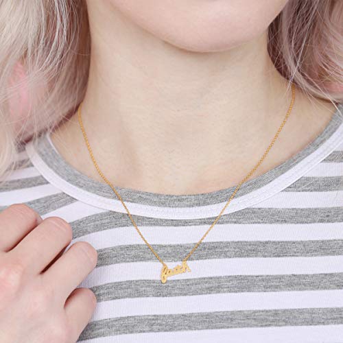 RIAH FASHION Message Letter Charm Delicate Necklace - Inspirational Quote Religious Christian Plate Pendant Chain Jewelry Faith, Blessed Valentines, Mother's Day Gift (Faith - Gold)2