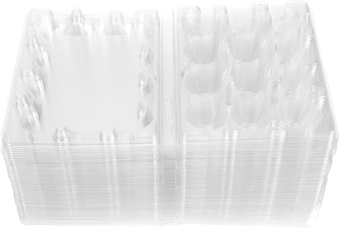 STAHAD 70pcs Plastic Quail Egg Holder Box with 12-grid Tray for Refrigerator and Countertop Storage, Quail Egg Cartons Protective Packaging Tray