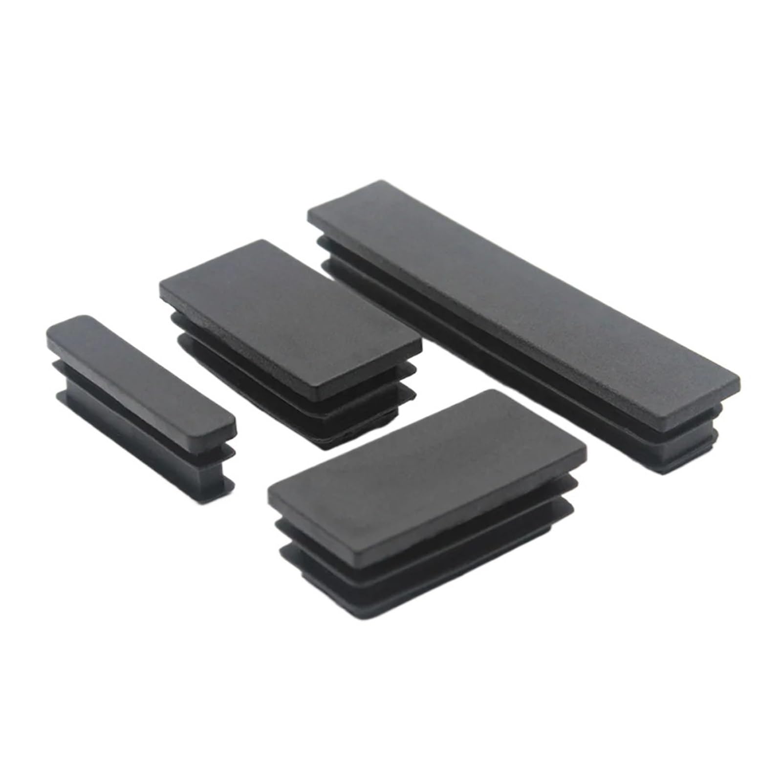 10x20mm-40x80mm Rectangle Plastic Black Blanking End Caps Furniture Leg Tube Pipe Inserts Plugs Bung Decorative Dust Cover For Pipe(20x30mm)
