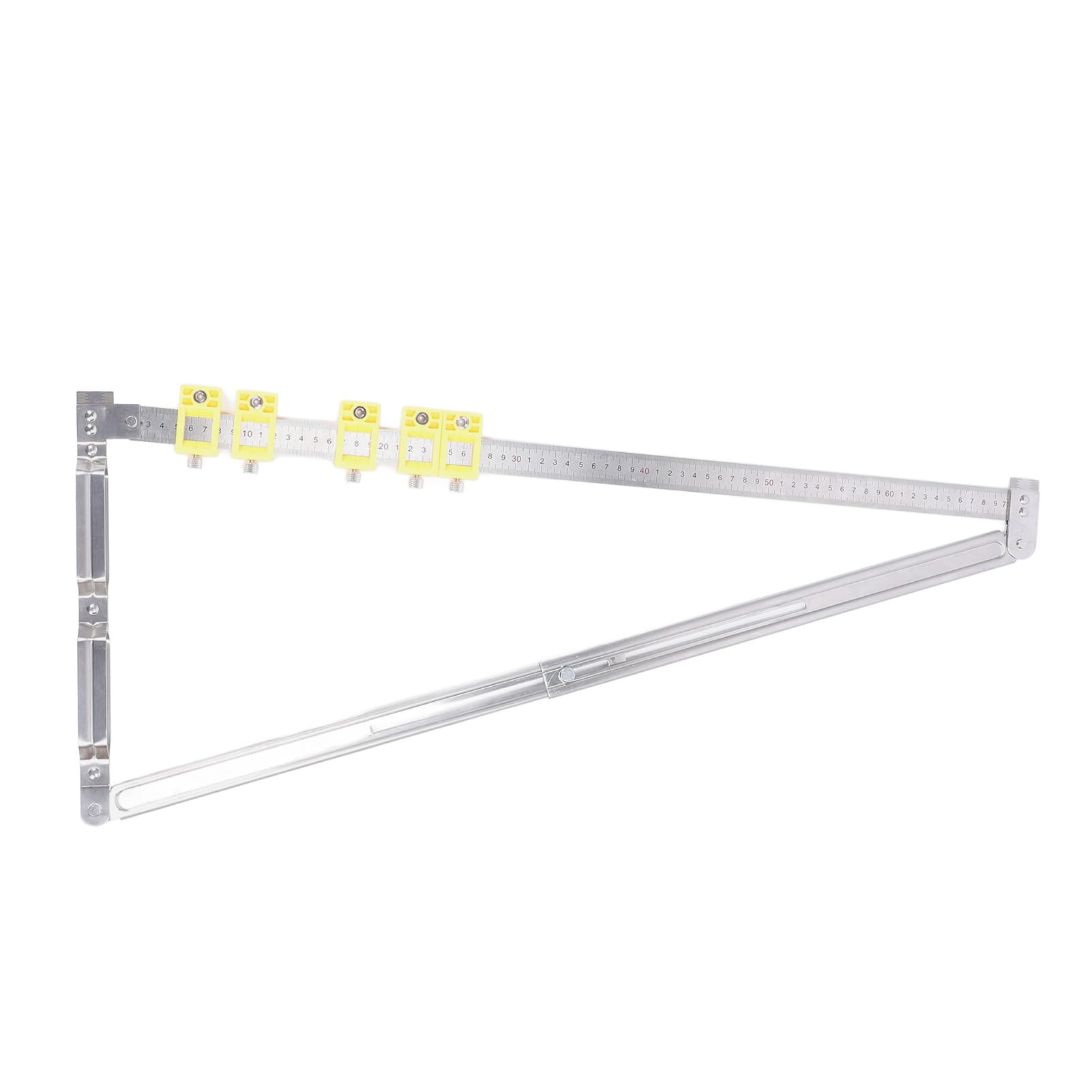 Regla métrica plegable con 5 deslizadores, regla localizadora de perforación de agujeros en acero inoxidable, conector 2 en 1 para carpintería, herramienta de alineación extensible