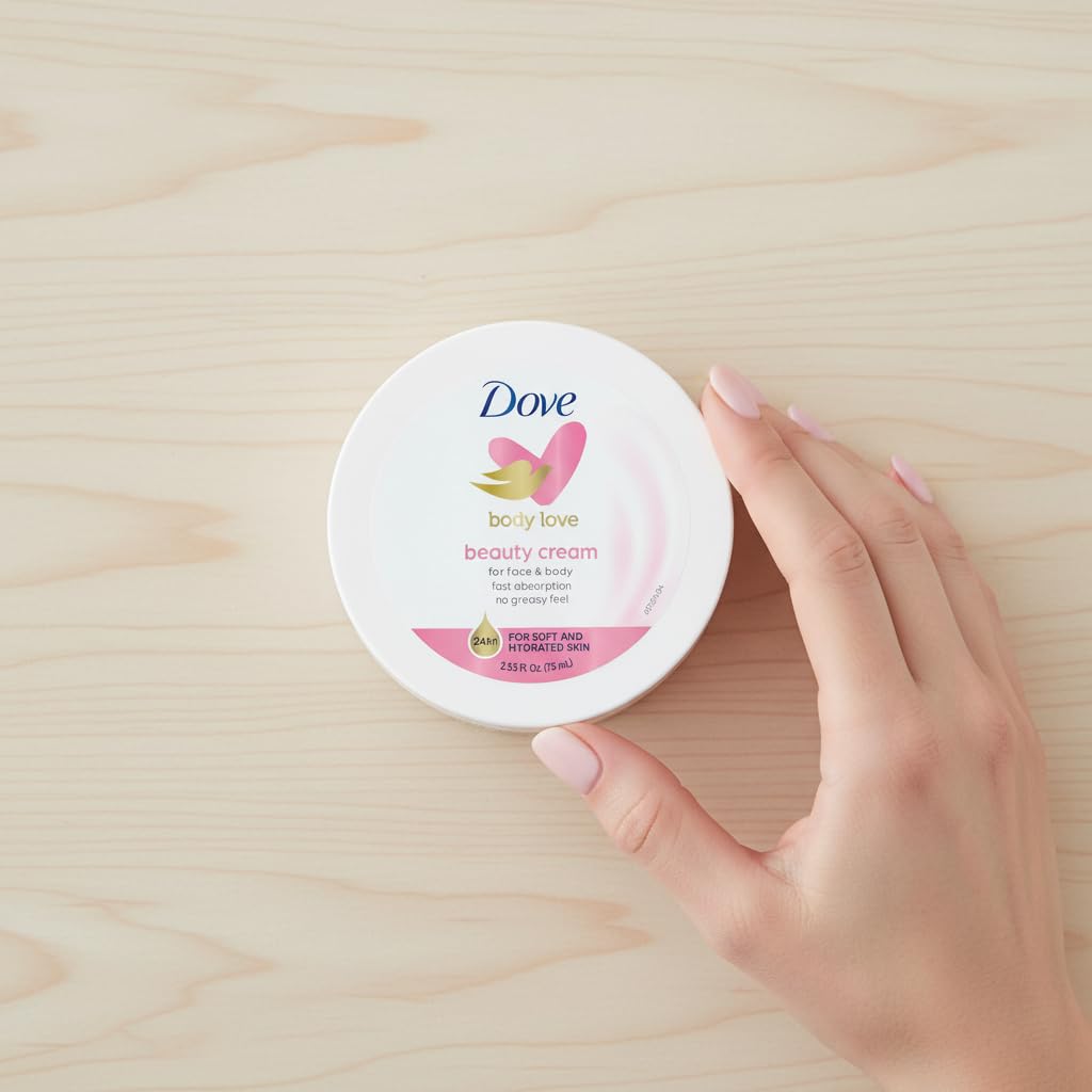 Dove Nourishing Body Care, Face, Hand, and Body Beauty Cream for Normal to Dry Skin Lotion for Women with 24-Hour Moisturization, 6-Pack, 5.07 Oz Each Jar - Image 7