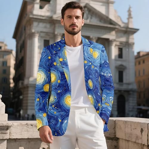 Men's Sport Coats Lightweight Blazer with Notched Collar, One Button & Slim Fit for Weddings & Special Events2