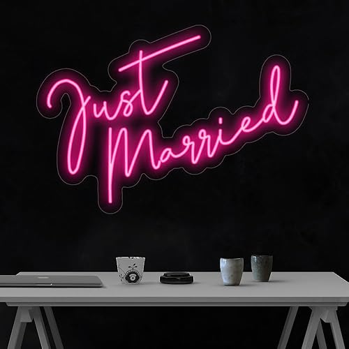 Letrero de neón LED Just Married fabricado en Estados Unidos