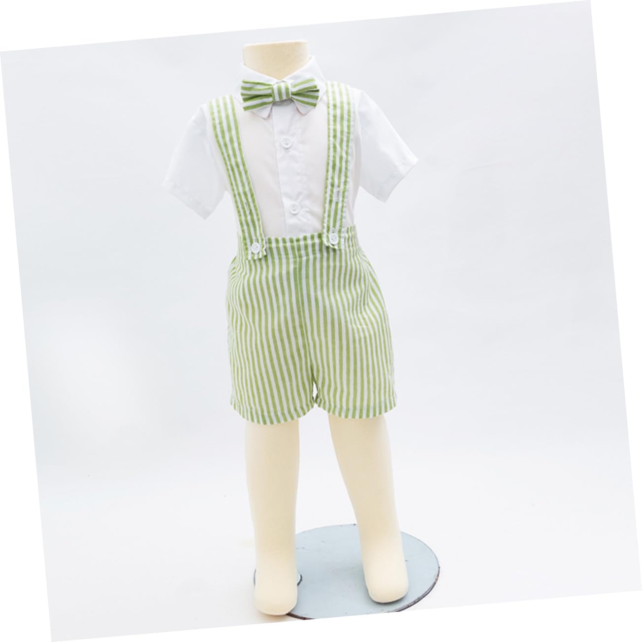 Didiseaon Baby Boy's Gentleman's Outfit 3pc Set: Short Sleeve Shirt 7/8 Pants Toddler Suit for Boys Neutral Design