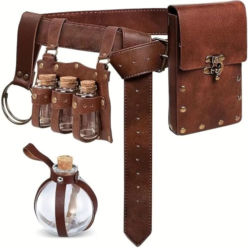 Ceinture médiévale en cuir PU de qualité supérieure avec pochette de costume style Renaissance C