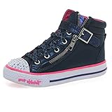 Skechers Kids Twinkle Toes Shuffles Heart and Sole Light Up Sneaker,Dark Navy,11 M US Little Kid