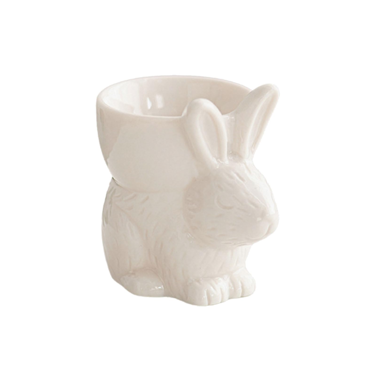 Kalttoy White Rabbits Shaped Eggs Organiser For Easters Breakfast And Party Decoration Porcelain Eggs Holder Ceramic Cup Easters Table Decoration