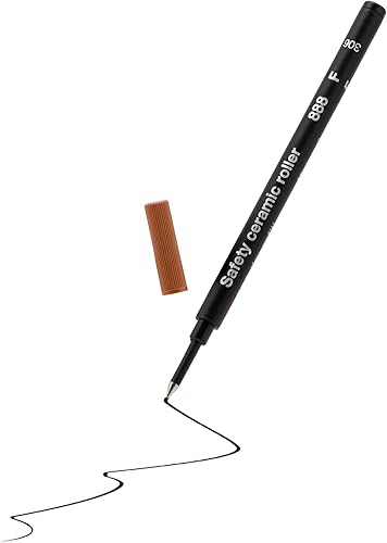 Paquete de 12  Recambio de cerámica de seguridad para rollerball (repuesto fino negro)